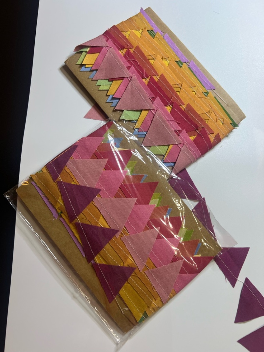 Etsy Colorful Triangle Fabric Garland - Pink, Magenta, Yellow, Green